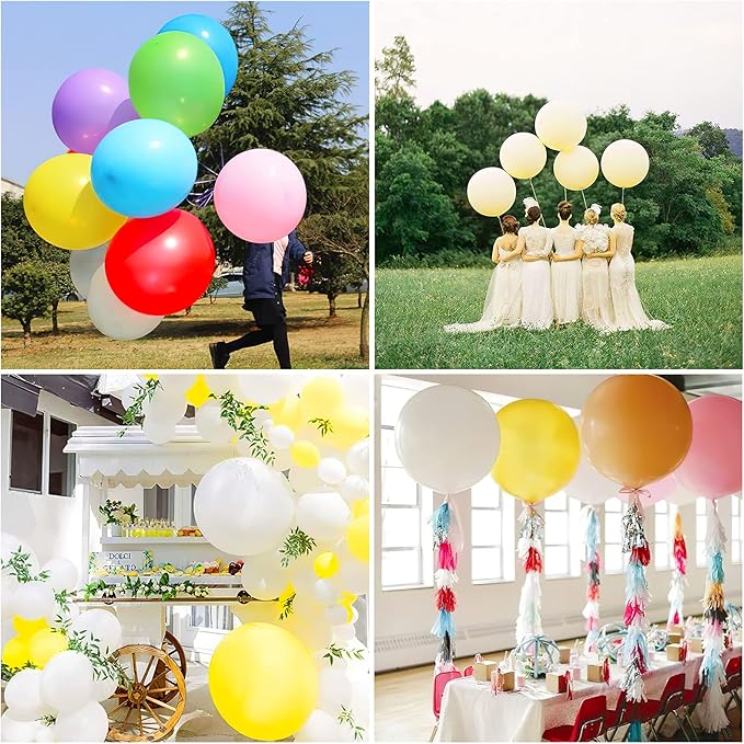 PartyWoo Yellow Balloons 4pcs 36 Inch Yellow Latex Helium Balloons for Birthday Baby Shower Graduation Sunflower Anniversary Engagement Bee Hawaiian Beach Lemon Theme Party Decorations Yellow-Y55