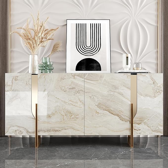 VEELIKE 15.7''x118'' Beige Gold Liquid Marble Contact Paper