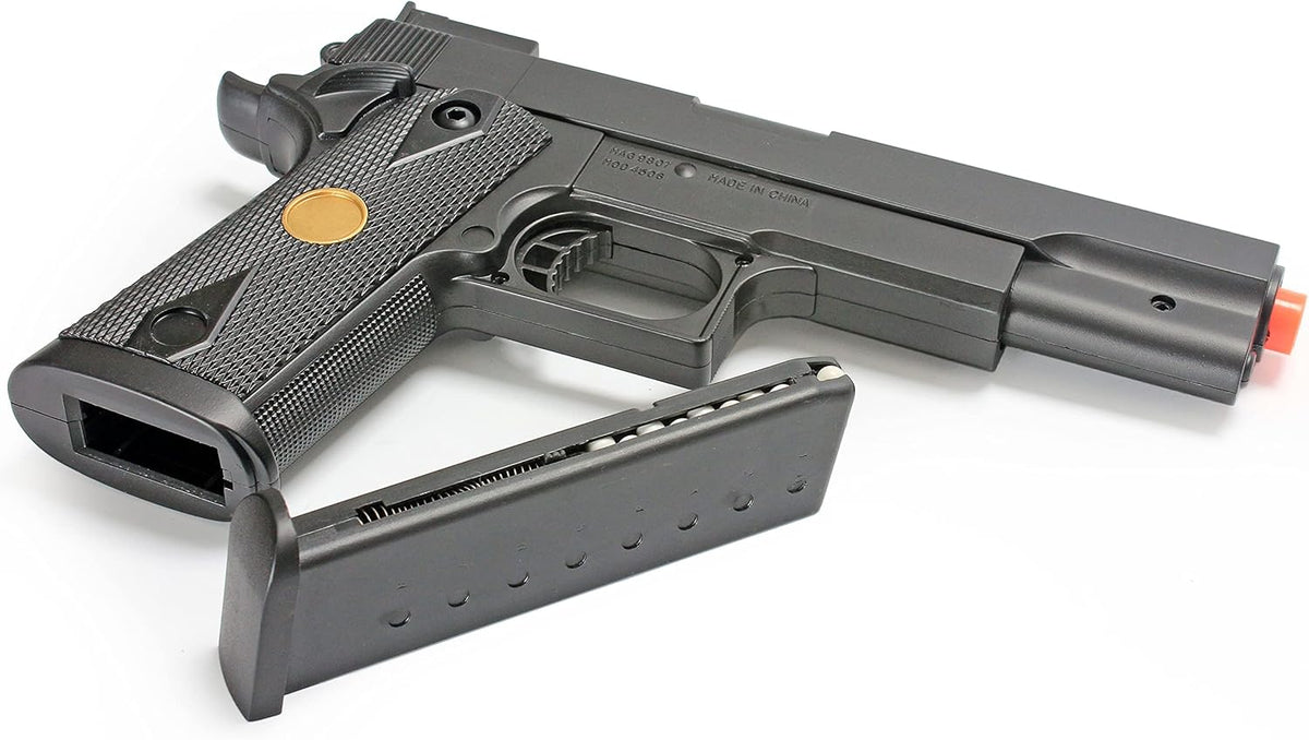 BBTac 1911 Dual Spring Airsoft Pistols - High Performance 260 FPS Handguns | 2-Pack for Target Shooting & Tactical Play