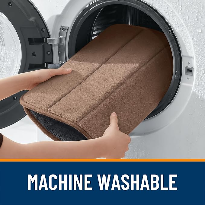 OLANLY Memory Foam Bath Mat 30x20, Super Soft Absorbent Bathroom Rugs, Quick Dry, Machine Washable Shower Floor Rugs, Bathmat Carpet, Bathroom Home Decor Accessories, Mocha