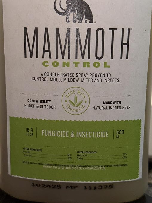 Mammoth Control - Concentrated Miticide, Fungicide and Insecticide - Made with Thyme Oil (500 ml)