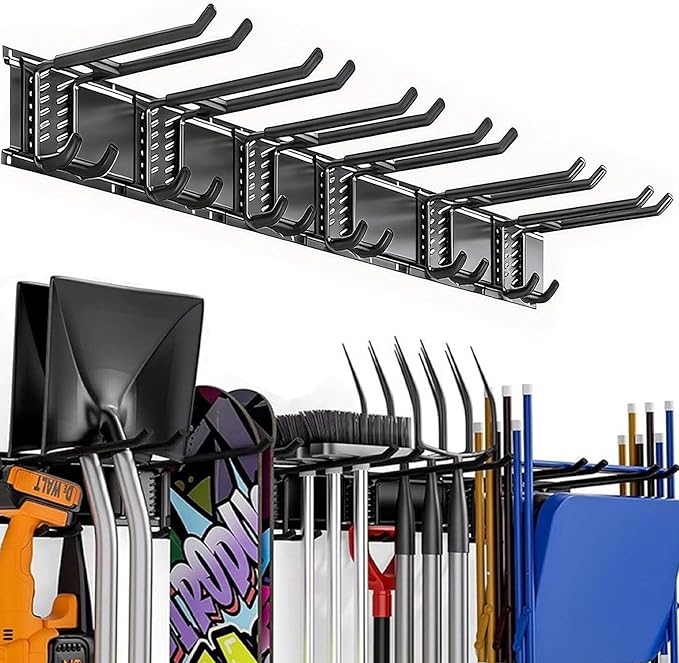 Garage Wall Organizers,Tool Hangers for Garage,Garden Tool Rack Wall Mount,Yard Tool Organizer for Garage,Garage Wall Mount(3 Boards 6 Double Layer Heavy Hooks)