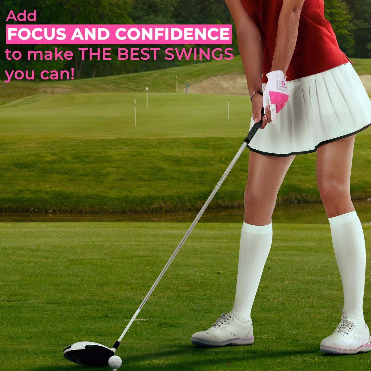 AIGEVTURE Womens Golf Gloves Right Hand Luxurious Palm Material for Unmatched Feel Pink M