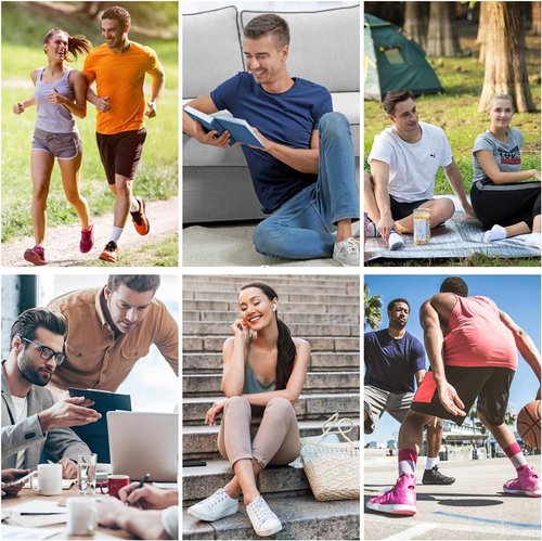 COOPLUS Men's Performance Crew Socks - Heavy Cushion Athletic Work Socks | 5 Pairs
