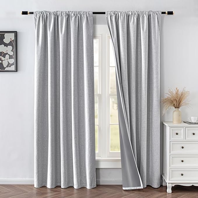 IGEMAEVE 100% Blackout Curtains 90 Inches Long