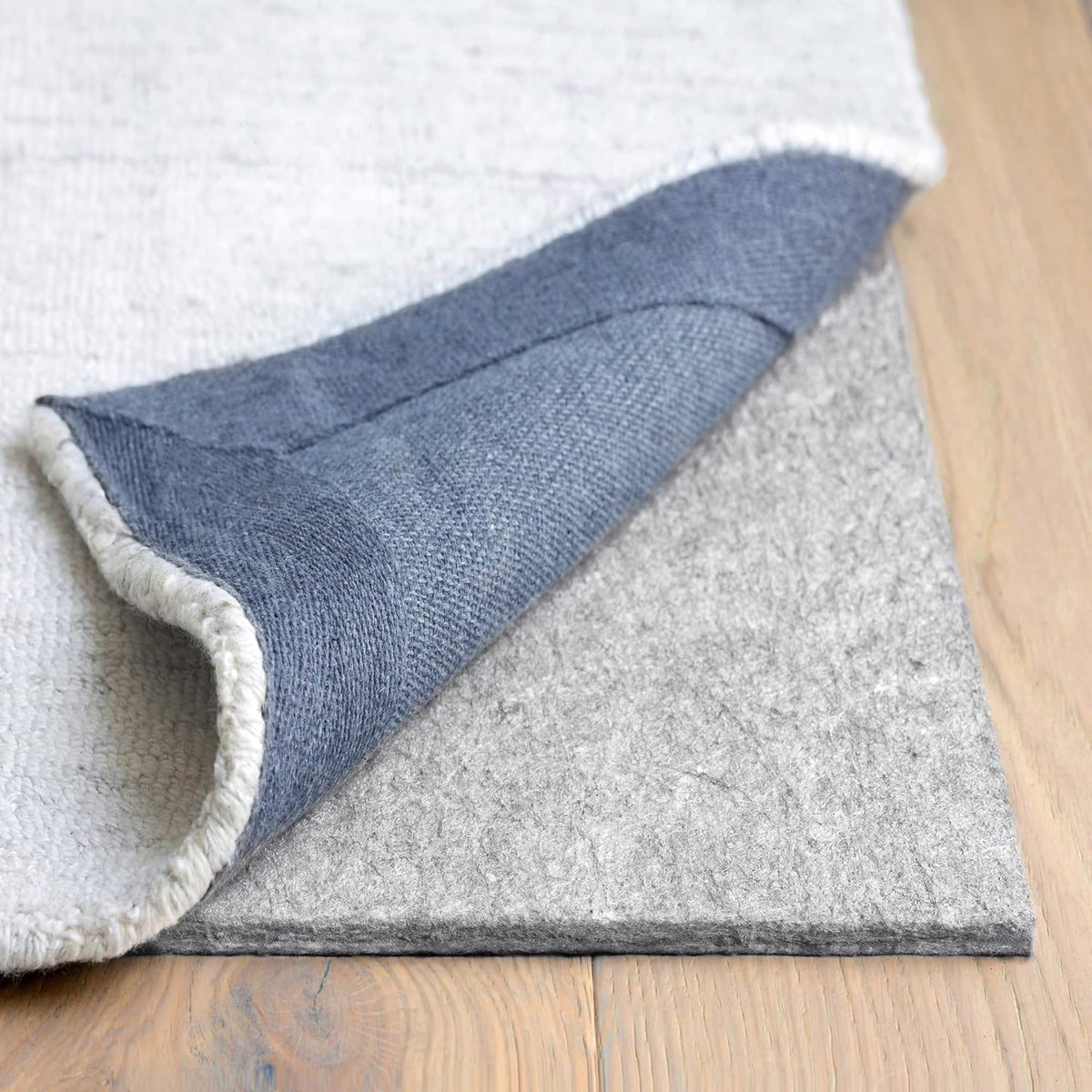 RUGPADUSA - Dual Surface - 5' Square - 3/8" Thick - Felt + Rubber - Enhanced Non-Slip Rug Pad - Adds Comfort and Protection - for Hard Surface Floors