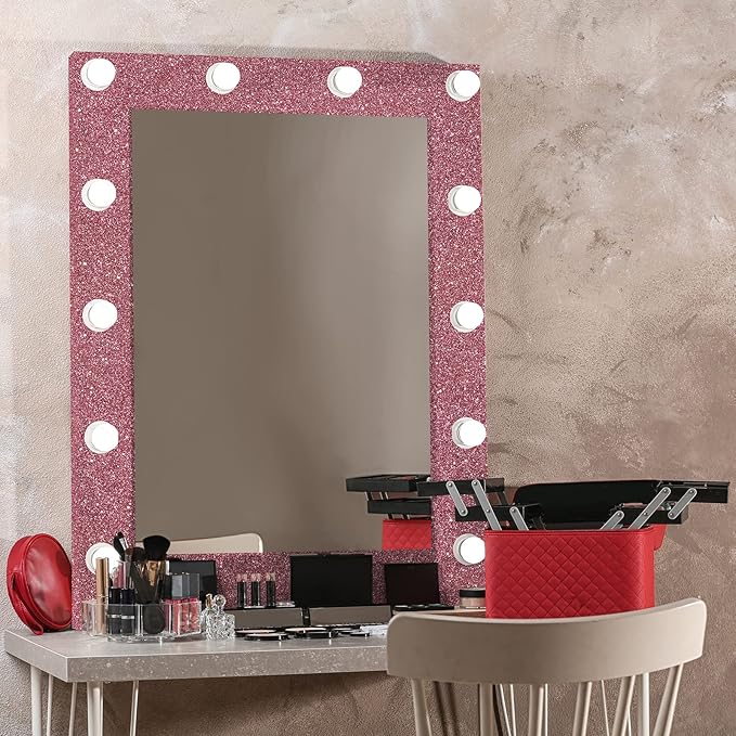 CRE8TIVE Glitter Wallpaper Border Peel and Stick Rose Gold Wallpaper Wall