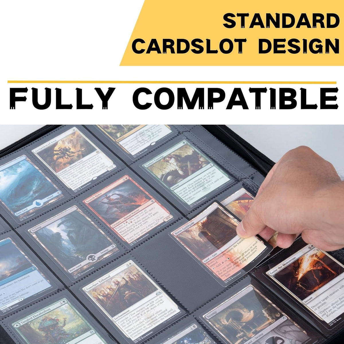 Skiennix 1000+ Pockets Trading Card Binder - 16-Pocket Album for MTG & Sports Cards | Black
