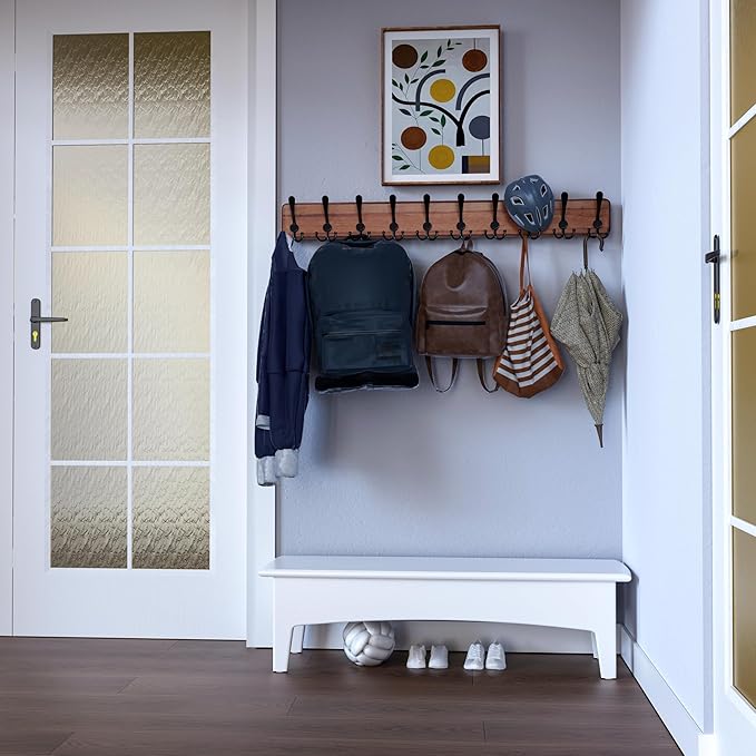 SKOLOO Rustic Large Coat Rack Wall Mount-38.6'' Long Coat Rack