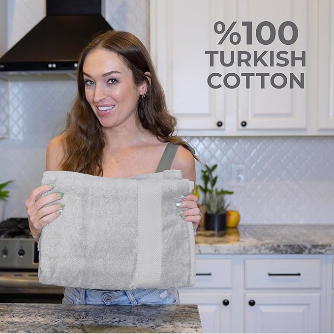 TEXTILOM 100% Turkish Cotton Oversized Luxury Bath Sheets, Jumbo & Extra Large Bath Towels Sheet for Bathroom and Shower with Maximum Softness & Absorbent (40 x 80 inches)- Light Grey