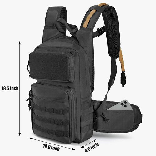 FRTKK Tactical Hydration Pack Lightweight Insulation Water Backpack Molle Hydration Backpack for Hiking, Running, Cycling, Climbing, Hunting, Fishing