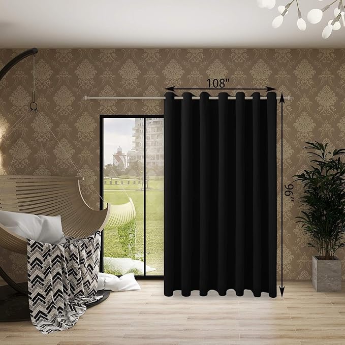 BONZER Room Divider Curtain Grommet Thermal Insulated Wide Blackout Curtains