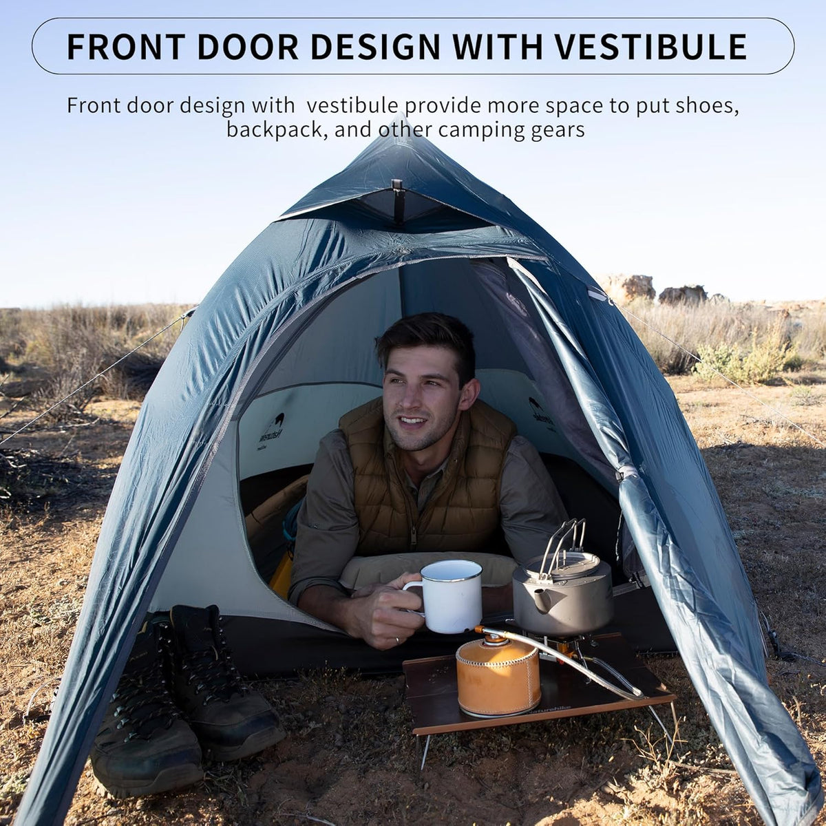 Naturehike Cloud-Up 1 Person Tent, Lightweight Backpacking Tents for One Man, Waterproof Ultralight One Person Tent for Camping Hiking Backpacking