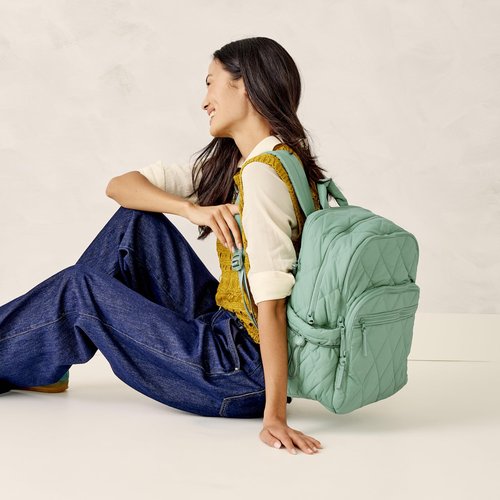 Vera Bradley Women's Featherweight Large Bancroft Backpack, Beryl Green, One Size