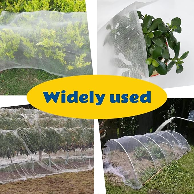 Garden Hoops and Mesh Netting Kit, Ultra Fine,Pest-Proof Cover 36Pcs Garden Tunnel,Plant Covers 8x24 Ft Netting &30 Clips &10Sets of Ground Stakes for Vegetable,Greenhouse Row Cover (Medium)