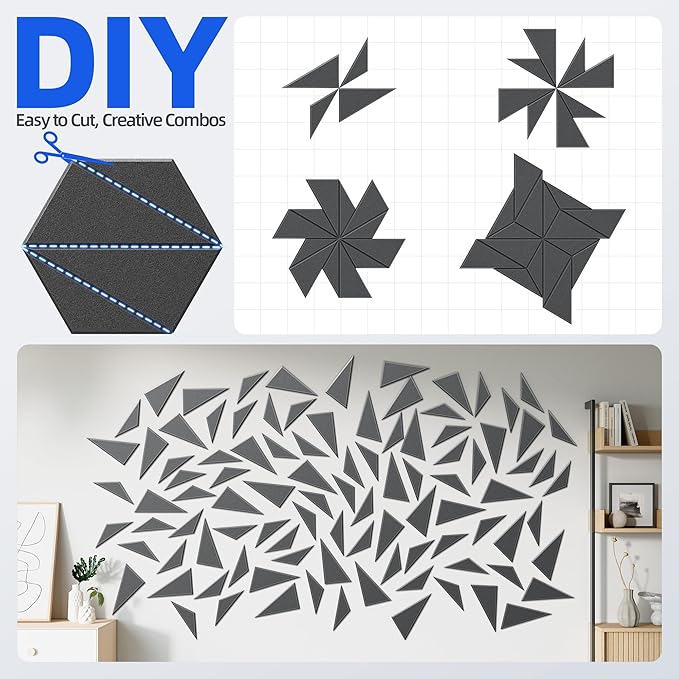 12 Pack Acoustic Panels with Self-Adhesive 12"X10"X0.4" Sound Proof Foam Panels
