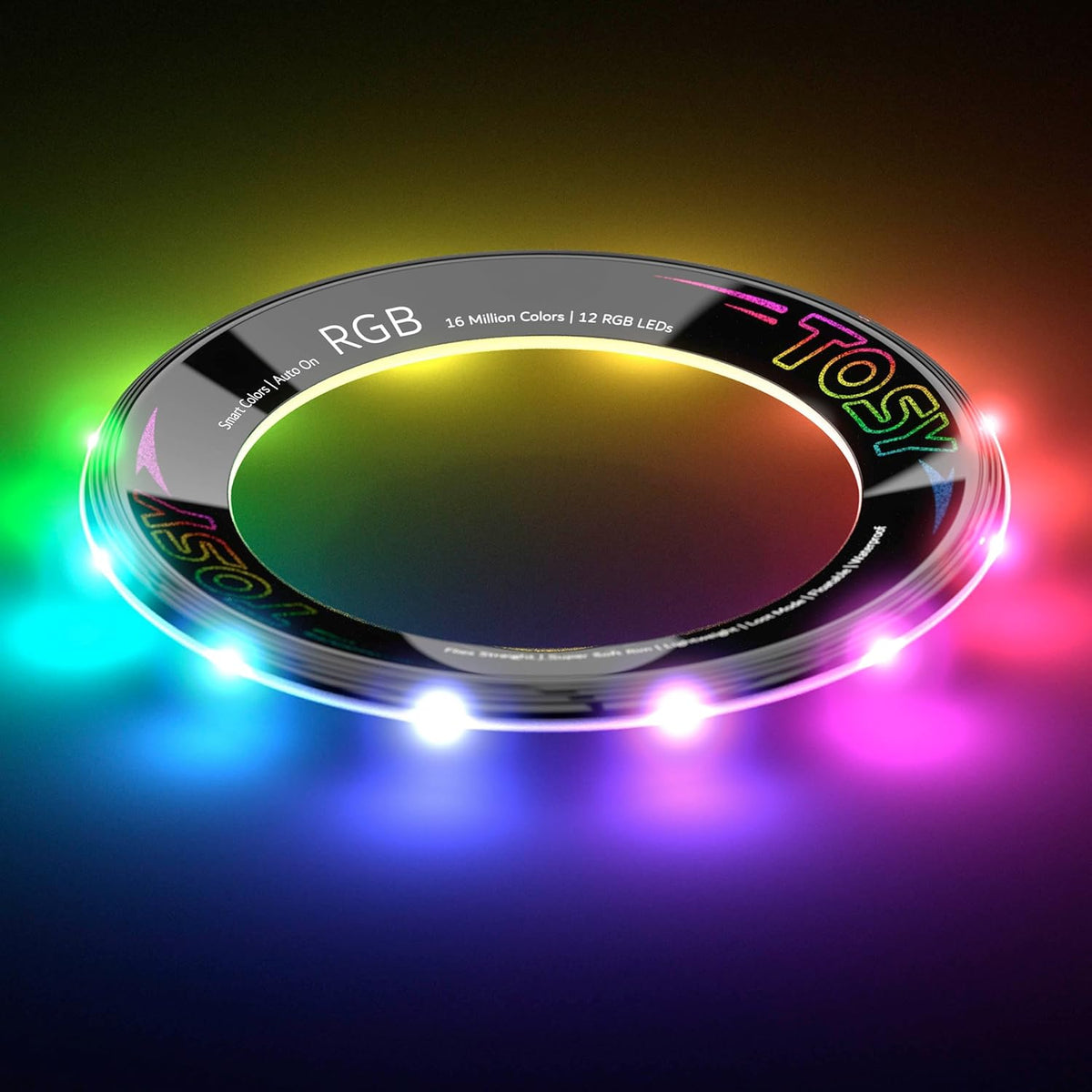 TOSY Flying Ring - 36 RGB Multicolor or 12 Monocolor LEDs, Super Bright, Lost Mode, Auto Light Up, Easter Basket Stuffers Gift for Kid/Teen/Boy/Girl, Safe, Waterproof, Pool/Beach/Camping Toy