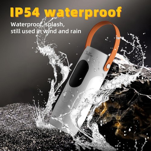 Foldable Camping Light Rechargeable Lantern with 2 Bluetooth Speakers,10000mAh Power Bank,Portable Flashlight with Removable Hook,IP54 Waterproof,1000LM,5 Modes for Camping, Hiking, Fishing,Emergency