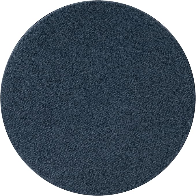 HomePop Round Storage Ottoman - Textured Navy