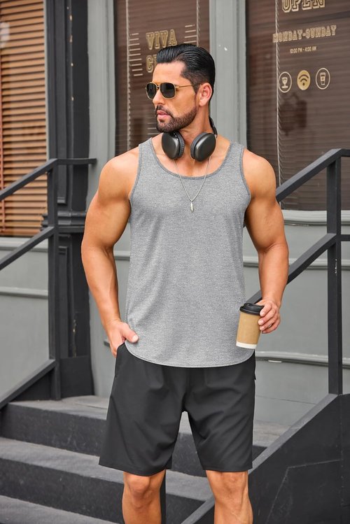 COOFANDY Men's Quick-Dry Workout Tank Tops - 3 Pack Sleeveless Gym Muscle Tees