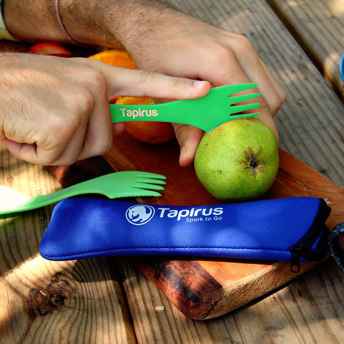 Tapirus 4-Piece Spork Set - 7-Inch Durable BPA-Free Utensils for Camping & Outdoor Use