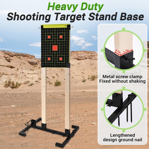 GADFISH Adjustable Shooting Target Stand Base, Heavy Duty Shooting Target Base Set for Outdoor Paper Targets Cardboard - USPSA/IPSC - IDPA Practice - 1 Pack (Wooden Stakes Not Included)