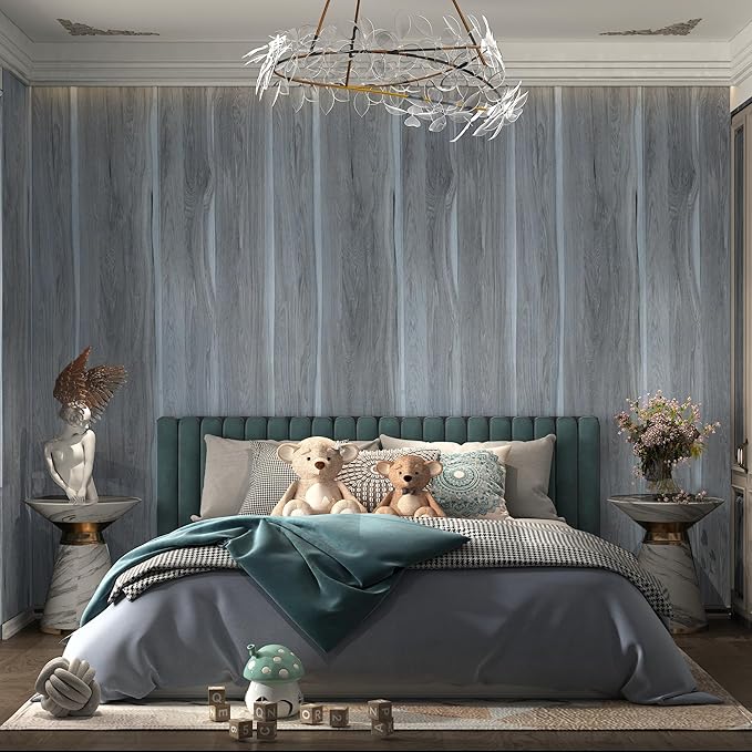 BOMENG Wood Grain Contact Paper Grey Wood Look Wallpaper Peel and Stick