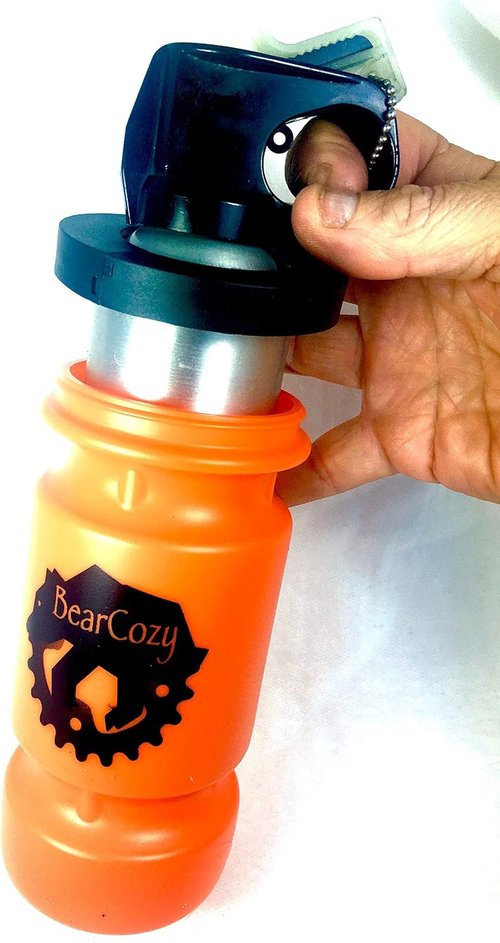 Bear Spray Water Bottle Mount for Bikes - Fits 225g (7.9oz) - Orange