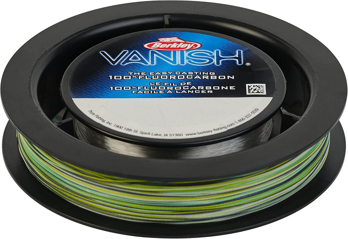 SpiderWire Ultracast Braid Vanish Fluorocarbon Dual Spool, 15lb Aqua Camo Braid with 30lb Clear Fluoro Leader, 164yd | 150m