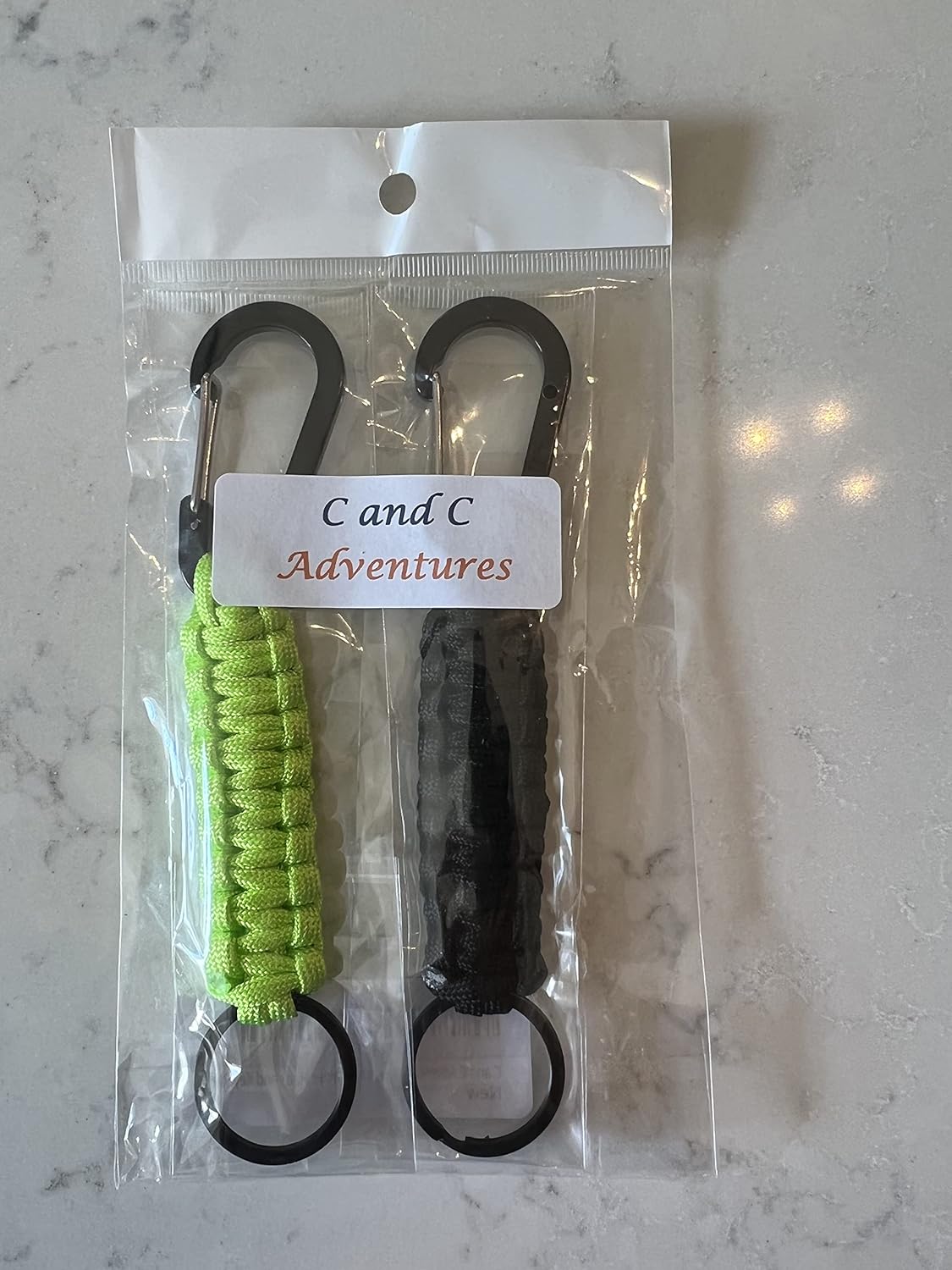 Paracord Lanyard Keychain with Carabiner Hook and Key ring