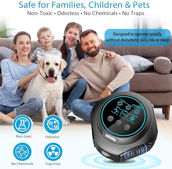 Ultrasonic Pest Repellent Plug in, Mouse Rodent Repellent Indoor Insect Control Traps for Mice Rat Squirrel Bats Roach Spider Ant Bug, Electronic Repelling Device with 3 Mode Switching