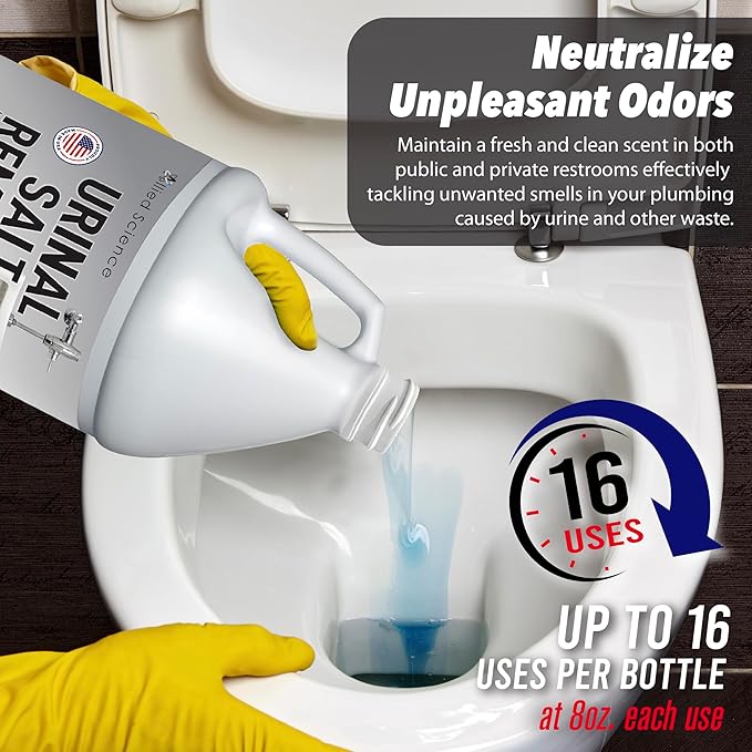 Urinal Salt Remover - Uric Acid Salts Scale Remover Unclogs Urinals and Removes Uric Acid Odors - 1 Gallon / 128 fl oz