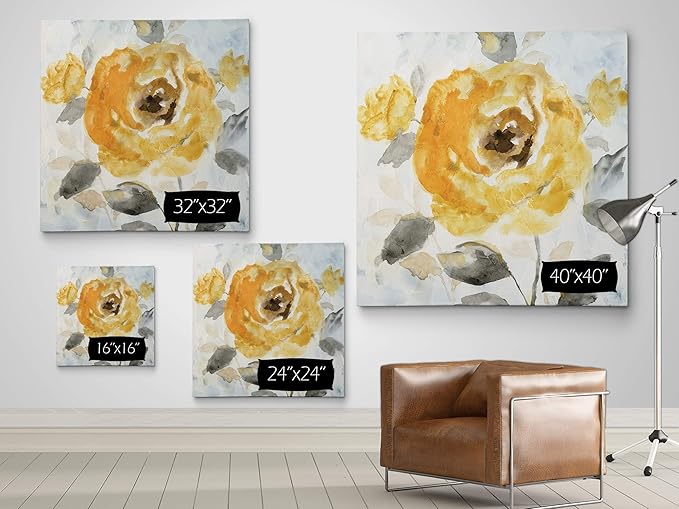 Wexford Home Honey Rose II-Canvas Prints Wrapped Gallery Wall Art | Stretched and Framed Ready to Hang, 40x40 Multicolor