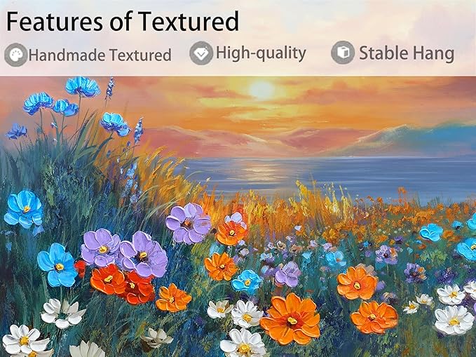 Ardemy Landscape Wall Art for Living Room Extra Large Wildflower Pictures Wall