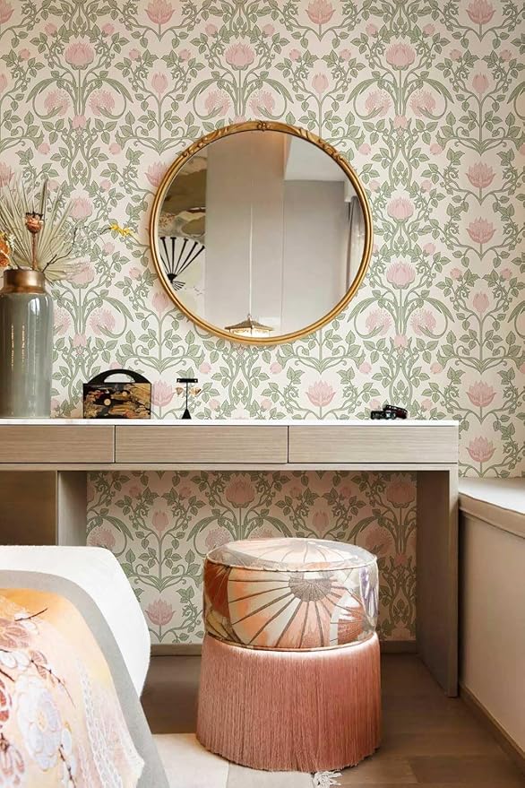 YXTII Floral Wallpaper Peel and Stick 236.2" × 17.3"