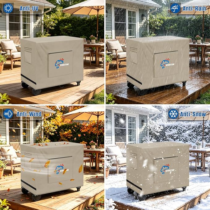 SIRUITON Outdoor Bar Cart Cover for 30 Inch Portable Outdoor Table, Heavy Duty 600D Oxford Fabric Outdoor Waterproof BBQ/Worktable Metal Movable Table Cover