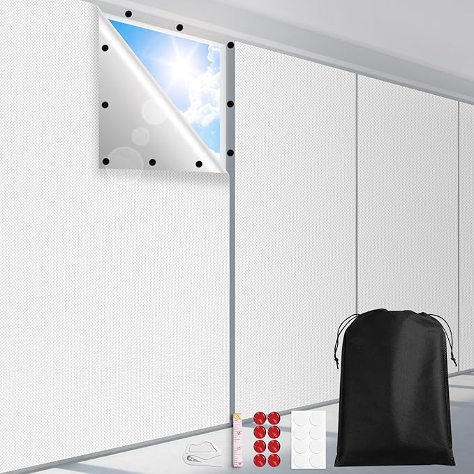 FADOTY Blackout Curtains for Bedroom, Portable 100% Black Out Window Cover Film