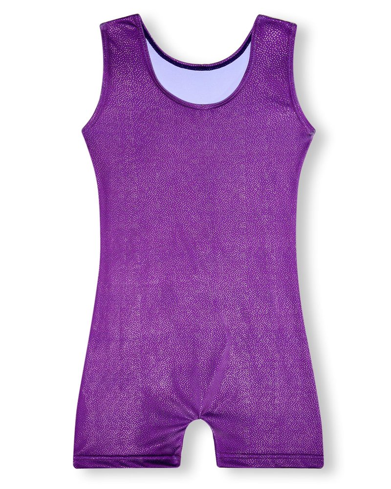 YDMZX Gymnastics Leotards for Girls 3T 4T Size 3-4T Toddler Kids Tumbling Outfit Clothes Unitards Biketards with Shorts Purple