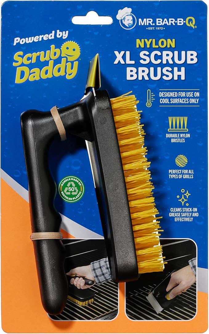 Mr. Bar-B-Q Nylon XL Scrub Brush Powered by Scrub Daddy