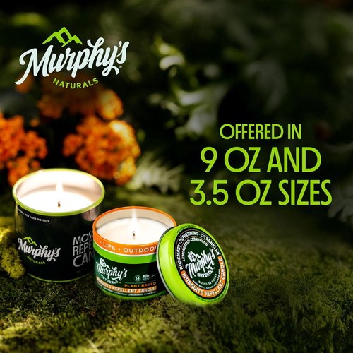 Murphy's Naturals Mosquito Repellent Candles - Citronella & Essential Oils, 30-Hour Burn, 9 oz, 6-Pack