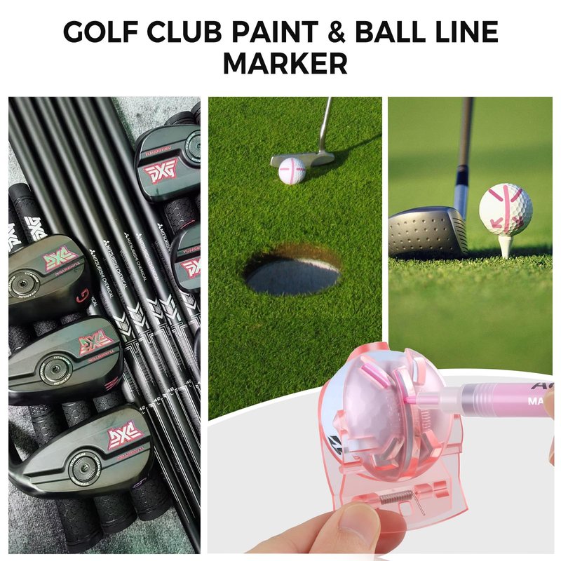 Pink Golf Accessories for Women, Acrylic Paint Ink 16 Pcs Golf Essentials Kit - Golf Club Brush & Golf Towel, Tee & Ball Holder for Bag, Divot Tool & Ball Maker, Golf Club Cleaning Kit - Golf Gifts