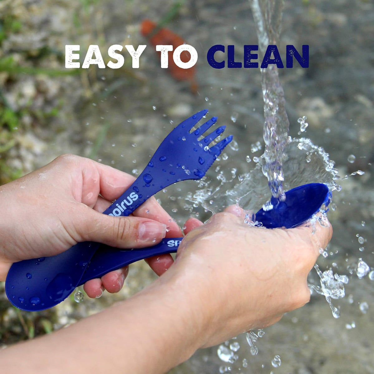 Tapirus 4-Piece Spork Set - 7-Inch Durable BPA-Free Utensils for Camping & Outdoor Use