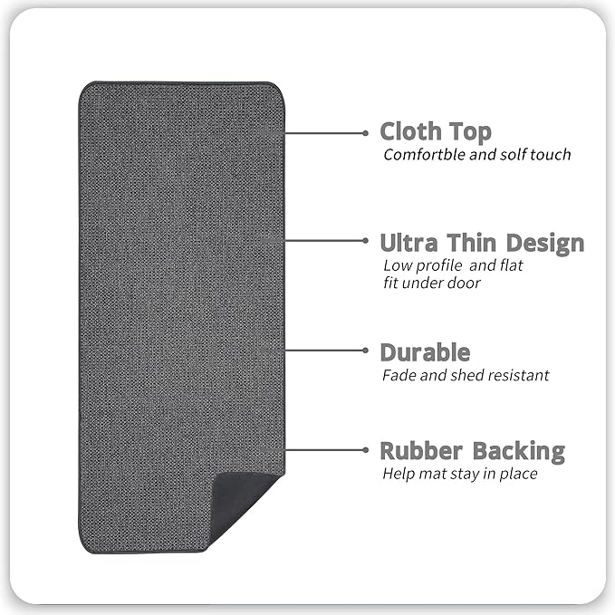 Bath Mat,Ultra Thin Bathroom Runner Rugs,Large Bath Mats for Bathroom,Quick Dry,Non-Slip,Machine Washable,Low Pile,Bath Rug,Shower Outside,Sink,Home Decor Accessories.Dark Grey,2'x5'（24x60inch）