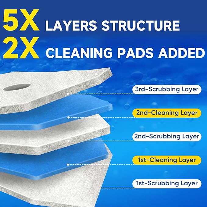 30Ct Aromative Toilet Brush Refills, Toilet Bowl Cleaner Refills, Double-Layer Cleaning Pads Added, Disposable Refill Heads for Toilet Bowl Cleaner Wands???Lemon, Blue Ocean, Lavender ???Patented???