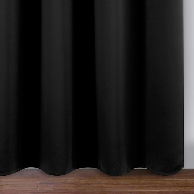 LEMOMO Black Thermal Blackout Curtains/42 x 95 Inch/Set of 2 Panels Room