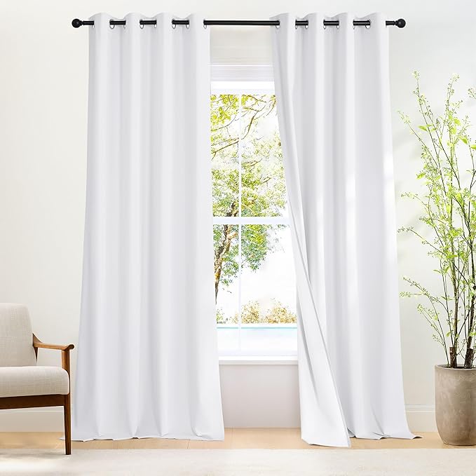 NICETOWN 100% Blackout Long Curtains 102 Inches Length, Privacy Room Darkening