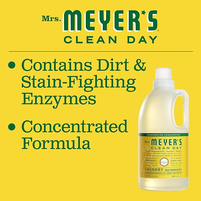MRS. MEYER'S CLEAN DAY Laundry Detergent, Honeysuckle, 64 Fluid Ounce