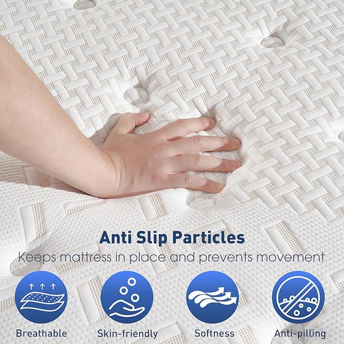 Twin Size Mattresses, 12 Inch Hybrid Memory Foam Individual Pocket Springs Twin Bed Mattress in a Box with Pressure Relief, Motion Isolation, No Pilling, CertiPUR-US, 100 Nights Trial