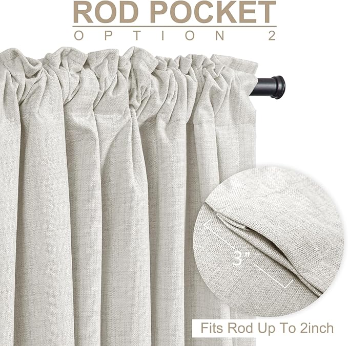 100% Blackout Shield Linen Blackout Sliding Door Curtains