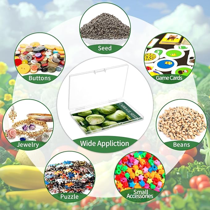 26 Slots Seed Storage Organizer Box, Reusable Oxford Cloth Seeds Storage Container, Holds 80-200 Envelopes, Garden Seed Packet with Insulated Bag and Label Stickers for Vegetable Flower Plants